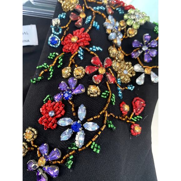 Mac Duggal 26540 Floral Accented Evening Gown Black 10 - Picture 5 of 11